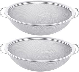 Suclain 2 Pack 60 Mesh Stainless Steel Paint Strainer for 5 Gallon Paint Bucket Filter Impurities, 250 μm 304 Stainless Steel Fine Mesh Strainers Emulsion Honey Strainer 11.8 Inch Width