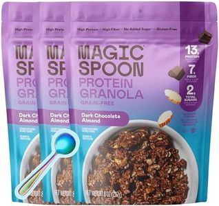 Magic Spoon Protein Granola - High Protein Granola, Keto Friendly, Low Sugar, Grain Free, Healthy Breakfast or Quick Snack (3 bags of Dark Chocolate Almond)