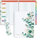 SUNEE Teacher Planner 2024-2025 Academic Year, Lite Lesson Planner Book 8.5"x11" Daily Weekly and Monthly Organizers, Jul 2024 - Jun 2025 Plan Book with Pocket Folder, Color Tabs, Leaf