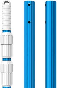 BLIKA 16FT Telescopic Pool Pole, Blue Aluminum