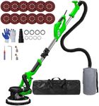 Drywall Sander, 2025 Upgraded 8-Amp Popcorn Ceiling Removal Tool with 7 Variable Speed 800-1800RPM, Drywall Sander with Vacuum Dust Collector with Extendable Handle, LED Light, 12pcs Sanding Discs