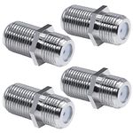 RG6 F Type Coaxial Cable Connector Cable Gender Changers, F Female to F Female Coax Adapter Extender Connector for Wall Mounted TV, Antenna, Coax Cable(4PCS)