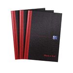 Oxford Black n' Red A5 Notebook, Hardback Casebound, Lined, 192 pages (Pack of 3)