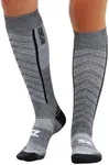 Zensah Featherweight Compression Socks - Ultra-Lightweight Running Compression Socks for Women, Men (Small, Heather Grey)