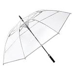 G4Free 62 Inch Clear Golf Umbrella Transparent Auto Open Large Stick Umbrella Oversized Umbrella Windproof Waterproof with Sleeve for Women Men