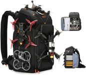 TARION FPV Drone Backpack 30L - Extra Large Camera Bag with 17in Laptop Compartment Waterproof Rain Cover - External Mounts for 7 Drones - FlightPro