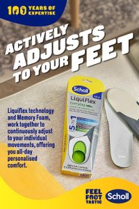 Scholl LiquiFlex Everyday Insoles – Large Size Comfort Support