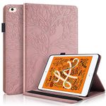 Pefcase iPad Mini 7.9 inch Case for ipad Mini 1th/2th/3th/4th/5th Generation Cover, Multi-Angle Viewing Folio Smart Leather Cover for Apple iPad Mini 7.9 inch Case Life Tree - Rose Gold