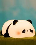 ATSUI Cute Panda Night Light, Led Squishy Novelty Animal Lamp, Food Grade Silicone 3 Level Dimmable Breastfeeding Nightlight For Room Decor, Gifts Stuff Boys Girls Baby Children, White