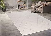 Ladole Rugs Geometric Pattern Home Decor Indoor Area Rug - Premium 7x10 Carpet for Living Room, Bedroom, Dining Room, Kitchen, and Office - Cream, 8x10 (7'10" x 10'5", 240cm x 320cm)