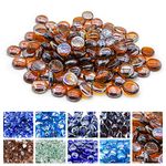 GasSaf 3/4 Inch Glass Fire Rocks Drop Beads for Gas Fire Pit Fireplace, Replaces Existing Gas Logs & Lava Rocks(20 Pound)(Amber Luster)