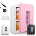 NORTHCLAN Mini Fridge, 15L/21 Cans Portable Cooler and Warmer, Skincare Fridge, Small Fridge for Bedrooms, Food, Drinks, Cosmetics, Max & ECO Mode, AC+DC Power, Pink