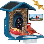 Bird Feeder Camera, 2K HD Bird Watching Camera with Solar Powered, AI Identify Birds, 2.4GHz/5GHz, Squirrel Proof, Bird Feeding Stations for the Garden