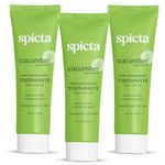 Spicta Cucumber Mint Natural Hydroxyapatite Toothpaste 125 gm (Pack of 3) | Teeth Whitening, Plaque Remover, Fresh, Herbal Toothpaste with Salt, Baking Soda I Fluoride Free, SLS Free Toothpaste for Adults & Kids