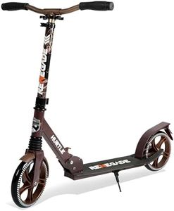 Hurtle Renegade Kick Scooters for Kids Teenagers Adults- 2 Wheel Kids Scooter with Adjustable T-Bar Handlebar - Alloy Anti-Slip Deck - Portable Folding Scooters for Kids with Carrying Strap