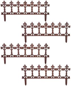 Esschert Design Finial Garden Fence, Rust, 14" H, Pack of 4