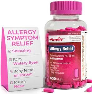 Timely - Allergy Pills with Diphenhydramine HCl 25 MG - 650 Count - Compared to Benadryl Allergy Ultratab - Antihistamine Allergy Relief Tablets for Sneezing, Runny Nose, Itchy Watery Eyes