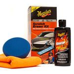 Meguiar's Quik Scratch Eraser Kit, Car Scratch Remover That Removes Blemishes, Includes ScratchX, Drill-Mounted Pad, Microfiber Towel - 3 Count (1 Pack), Multicoloured