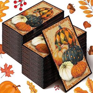 Karenhi 200 Pieces Autumn Disposable Hand Towels for Bathroom 2 Ply Paper Guest Towels Pumpkin Geometric Disposable Napkin Paper Hand Towels for Bathroom Decorative Napkins for Party Holiday Bathroom