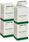 GRANNY SAYS Disposable Face Towel, 300 Count/4 Boxes, 10" x 8" Biobased Face Towels, Face Towelettes Disposable, Super Soft Facial Towels for Sensitive Skin, Travel, Makeup Remover