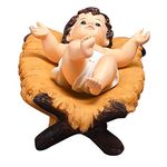 RORPOIR Baby Jesus Ornaments Nativity Sculpture Easter Jesus Figurines Small Nativity Statue Infant Jesus in Manger Holy Scene Statue Infant in Crib Child Household Resin Guardian Angel