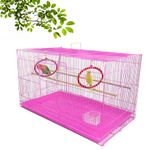 Smiling Pets Metal Bird Cage 2.5 Feet For Parakeet, Lovebird, Parrot, Budgie, Cockatiel Cage Hammock 30X18X18 Inch (Pink)