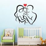 INKEDIFY 68 cm 'Mother and Father Baby Love - Parents Love On Child - Wall Sticker' Self Adhesive Sticker (Pack of 1)