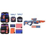 EXTSUD Kids Tactical Vest, 2 Sets Tactical Vest for Nerf Guns N-Strike Elite Series & Hasbro Nerf Elite 2.0 Eaglepoint RD-8 Blaster - 8-Dart Drum, Detachable Scope and Barrel, 16 Nerf Darts