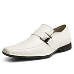 Bruno Marc Men's Giorgio-3 White Leather Lined Dress Loafers Shoes Size 11 US/ 10 UK