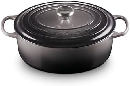 Le Creuset, Cocotte Signature en Fonte Émaillée avec Couvercle, Ø 31cm, Ovale, Compatible avec Toutes Sources de Chaleur (Induction Incluse), Capacité : 6.3 L, 5.705 kg, Gris