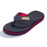 FITORY Mens Flip Flops Comfy Thongs Lightweight Anti-Slip Summer Beach Shoes Red/Black Size 9