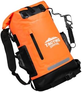 TACTIKO 30L Heavy-Duty 100% Waterproof Backpack, Roll Top Dry Bags for Kayaking, Hiking, Camping, Survival (Orange)