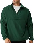 Opomelo Men's Athletic Quarter Zip Pullover Golf Hiking Running Lightweight Jacket Workout Sweatshirt With Pocket Dark Green