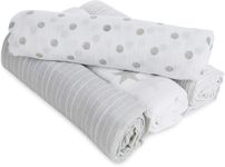 aden + anais essentials 100% Cotton Muslin Swaddle & Receiving Blanket for Baby Girls & Boys, 112x112cm, Newborn Swaddling Set, Infant & Toddler Shower Gift, 4 Pack, dusty