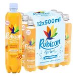 Rubicon Spring 12 Pack Orange Mango, Sparkling Spring Water with Real Fruit Juice & Natural Flavours, Only 15 Calories - 12 x 500ml Multipack Bottles