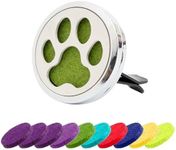 AUEAR, Dog Paws Car Essential Oil Diffuser Aromatherapy Air Freshener Car Vent Clip Lockets with 10 Felt Refill Pads