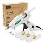 Cordless Hot Glue Gun,15S Heating Fast Hot Melt Gun, Smart-Power-off, Hot Glue Gun Kit with 30 Pcs Mini Glue Sticks for DIY School Craft Projects and Quick Home Repairs (White-new Packaging)
