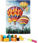 EMISTEM Latch Hook Kits for Adults - DIY Latch Hook Rug Kits for Kids, Crochet Kit for Beginners, Rug Making Kits with Printed Canvas, Gift Packaging.(Colorful Hot Air Balloons, 20x15)