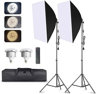 MSKIRA Softbox Lighting Kit Professional Photography 2x85W 2700K-6400K Bi-Color Dimmable LED Continuous Light Studio Equipment for Portrait Product Fashion Shooting