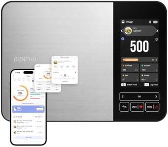 RENPHO Smart Food Kitchen Scale with Nutritional Calculator, TFT Color Display, Instant Macro, Carb Tracker, Digital Food Scale for Weight Loss, Sync with Apps, Rechargeable, Stainless Steel