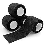 Tattoo Grip Tape - Ruicoo 4pcs Tattoo Grip Wrap Cover Disposable Tape Self-Adhesive Bandage 2"x 5 Yards Black Tattoo Grip Tape for Tattoo Machine Grip