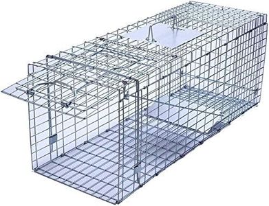 Faicuk Large Collapsible Humane Live Animal Cage Trap for Raccoon, Opossum, Stray Cat, Rabbit, Groundhog and Armadillo - 32" x 11" x 13"