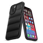 KARWAN® Puffer Edition Silicone Case Cover for iPhone 13 | Scratch Resistance Mobile Cover, Camera Protection Case Compatible with Black