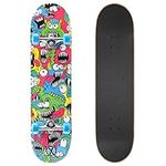 Xootz Kids Complete Beginners Double Kick Trick Skateboard Maple Deck - 31 x 8 Inches