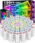 150FT Permanent Outdoor RGB Lights - IP67 Waterproof with Smart App Control Remote, DIY Scene Modes, Music Synchronization, Eaves Lights for Garden Decor, Deck, Christmas, Party, Party, Halloween,Roof