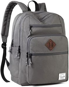 School Backpack for Men Women, Vaschy Unisex Bookbag Schoolbag Casual Daypack for High School/Teens/Travel/Work Kids Gray