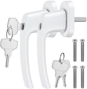 GETLITOOL Paio Maniglia Bloccabile per Finestra con 4 Chiavi per Sicurezza Bambini 2PZ Maniglie per Porte Finestre a Battente con Serratura in Lega di Alluminio Mandrino 35mm - Bianco