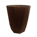 8L Litre Stylish Modern Circular Waste Paper Bin Lightweight Waste Basket Garbage Can Plastic Trash Can Dustbin Ideal For Kitchen Home Office Dorm Room Living Room Desk Bathroom (Brown)