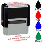 Personalised Stamp Self-Inking Custom Business Address Rubber Stamps Customised Return Address Stamp with Name Date Signature(38x 14mm -3 Lines)