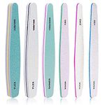 6pcs Nail Files Set for Manicure, Nail Buffer Files Block Coarse Washable Nail Polisher Double Sided Nail Shaper Emery Boards for Acrylic & Natural Nails 100/150/180/220/240/280/1000/4000 Grid